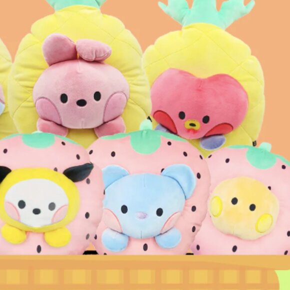 BT21 BTS bt21 Large Baby Shooky Fruit Strawberry Cushion Brand New NWT - Picture 3 of 5